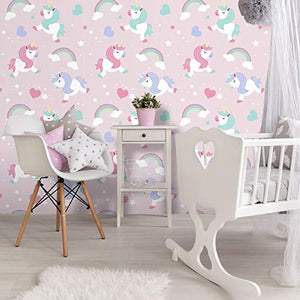 Believe In Unicorns Wallpaper | Pink | World Of Wallpaper | A365 CAO 1