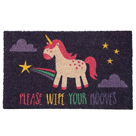 Rainbow Unicorn Doormat |  Wipe Your Hooves | 75 x 2 x 45 cm