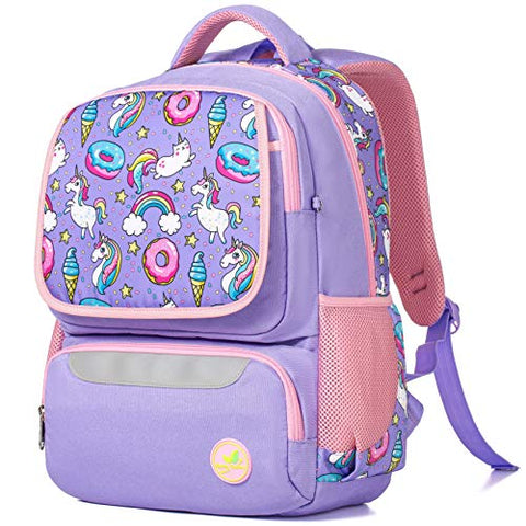 Unicorn Backpack For Girls | Kids | Lilac | Doughnuts, Rainbows Design