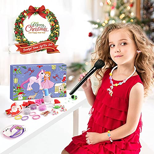 Advent Calendars 2021 Christmas Unicorn Gifts for Girls, Xmas Party Favor Countdown Calendar for Kids, 24 Unique Gifts Unicorn Themed Jewellery Necklace Bracelet Rings Coins Purse Glitter Stampers Etc