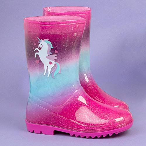 Glittery Unicorn Kids Wellies