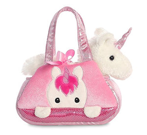 Aurora Fancy-Pal Peek-A-Boo Pet Carrier, Pink and White - Unicorn Gift For Young Children