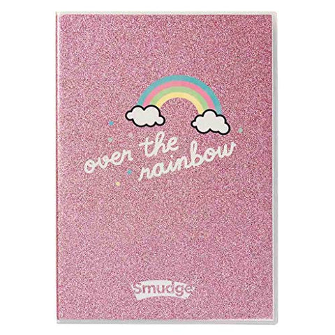 Smudge Stationery Girls Glitter Notebook- Unicorn Diary Over The Rainbow | A4