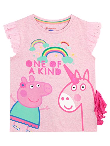 Peppa Pig Girls Peppa Pig and Unicorn T-Shirt 110 Pink