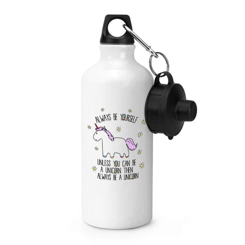 White sports water bottle unicorn 