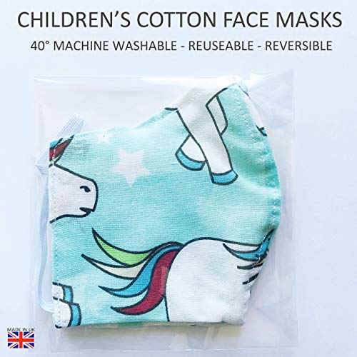 Children 6-12 Breathable Face Mask Unicorn Reuseable Washable UK seller