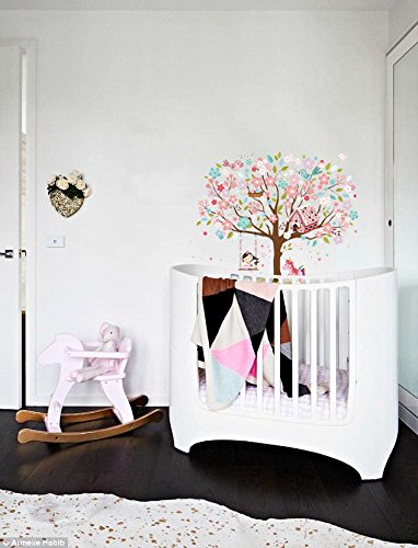 Kath & Cath Rainbow Unicorn, Pink Fairy, Gingerbread House, Singing Birds and Cherry Blossoms Tree Wall Stickers -Kids Girls Room Vinyl Removable Self-Adhesive Multi-colour Wall Mural Art Home Decoration