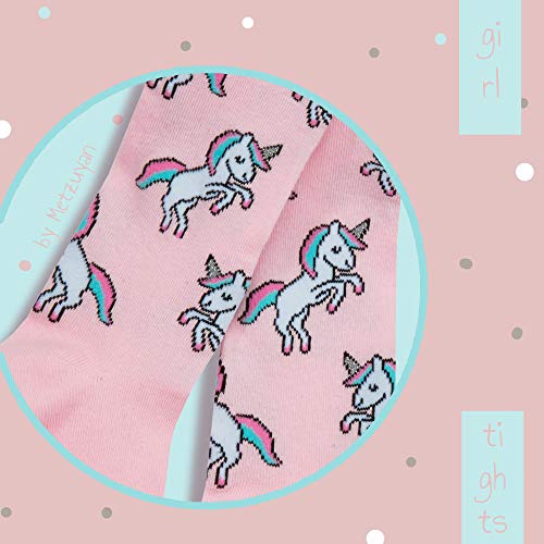 Unicorn Pink Tights For Girls 