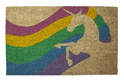Unicorn Rainbow Coir Doormat