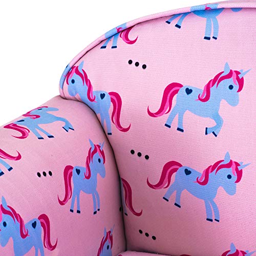 Upholstered Unicorn Armchair - Bedroom Playroom Seating Chair (Unicorn)