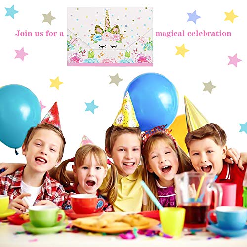 16PCS Unicorn Party Invitations | Parties, Baby Showers | Unicorn Party Decorations