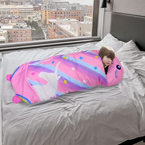Girls Unicorn Design Sleeping Bag | Pink 
