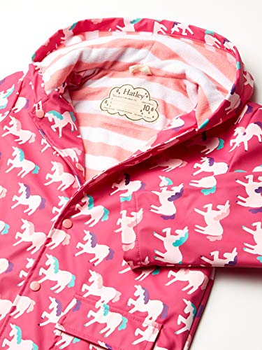 Hatley Girl's Printed Raincoats, Pink (Colour Changing Mystic Unicorns)