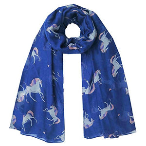 World of Shawls | Women's Long Scarf Scarves | Royal Blue & White