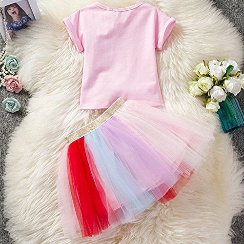 Pretty Unicorn Rainbow Tutu Skirts & T-Shirt Dress | Pink