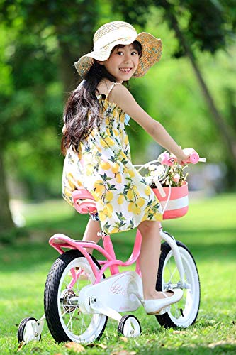 Royalbaby Girls' Kids Bike Bicycle stabilisers, Pink, 14" Inch