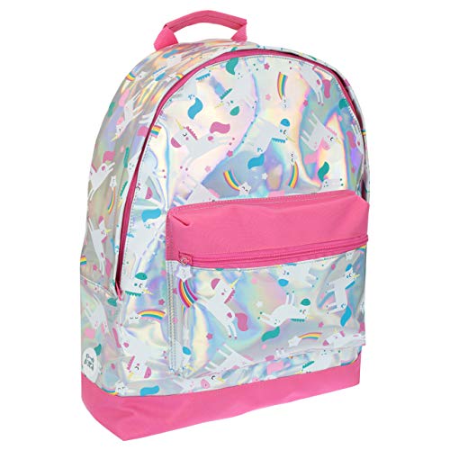 Holographic unicorn backpack silver pink