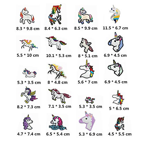 Assorted Pack Unicorn Design Iron On Patches 