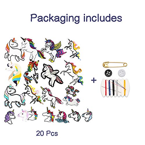20 Pack Unicorn Applique Patch Kit 