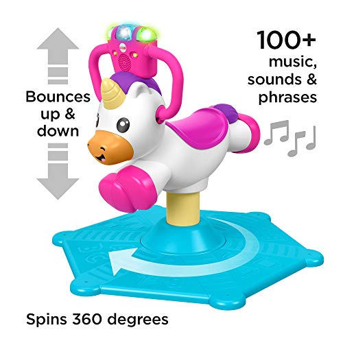 Fisher-Price GHY50 Bounce and Spin Unicorn Musical Ride-On Toy