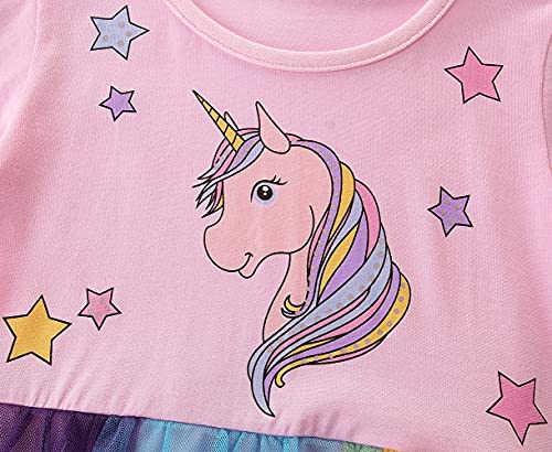 Rainbow & Stars Unicorn Dress For Girls 