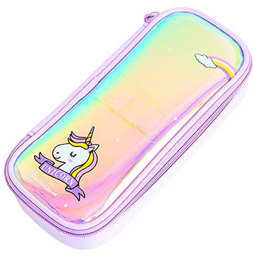 Shiny Unicorn Pencil Case | Iridescent | Canvas