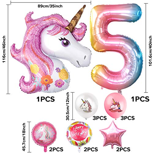 iZoeL 5th Unicorn Birthday Party Girls Decoration | Party Supplies 