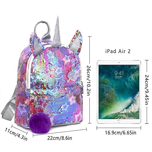 Girls Sequined Backpack Unicorn Design 