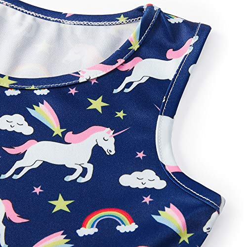 Sleeveless Unicorn Dress For Girls Blue  