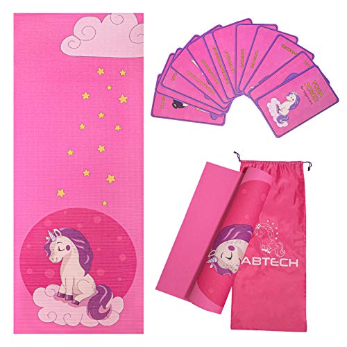Kids Unicorn Yoga Mat With Carry Bag Pink