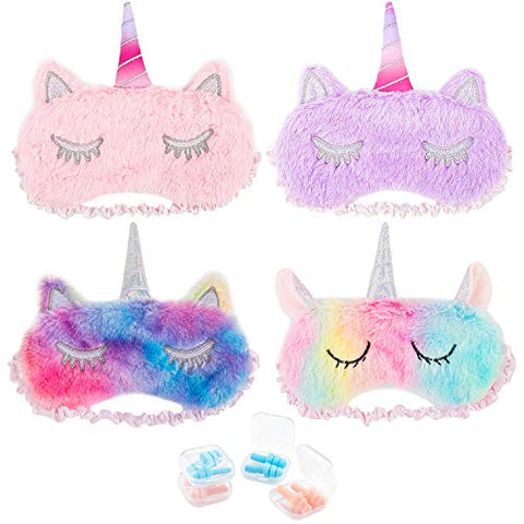 Unicorn Sleep Masks | 4 Pack | Essential For Sleepovers | Girls