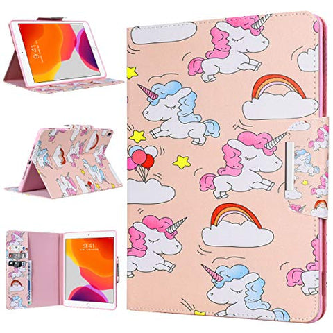 Unicorn Case for iPad 10.2 2020/2019, Cover for iPad 8th/7th Generation Lightweight Foldable Protective Shockproof Smart Shell Stand Case for iPad 7/iPad 8 10.2 Inch 