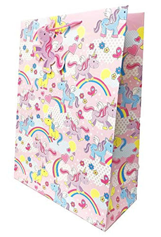 Unicorn Gift Bag Size W 26.5 cm x H 32 cm approx. Matching Unicorn Gift Tag and a Bag Seal