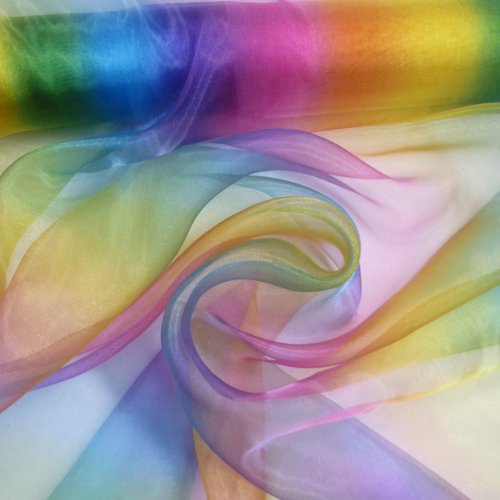 Rainbow Sheer Voile Fabric 
