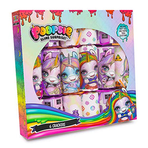 Poopsie Unicorn Slime Surprise | 6 x 12 Christmas Crackers | 6 Scented Fizzing Bath Bombs