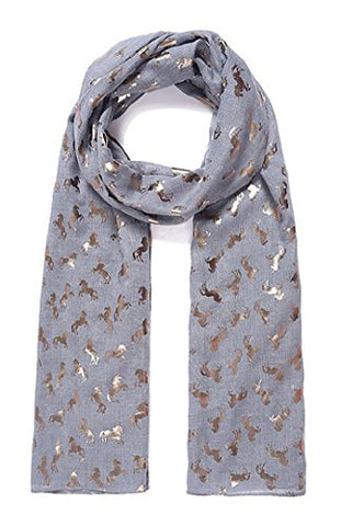 The Olive House® Womens Grey Shimmer Unicorn Scarf Grey