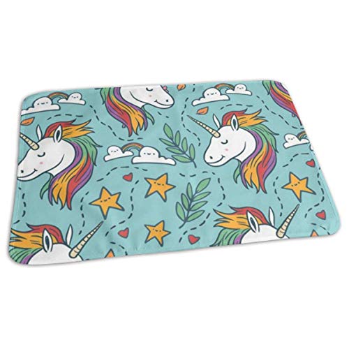 unicorn changing mat green