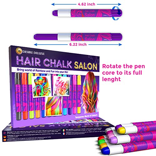 Hair Chalk Gift For Girls | 10 Temporary Washable Hair Dye Colourful | Unicorn Style