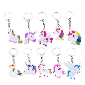 20PCS Assorted Unicorn Keyrings | For Kids Party Bag Fillers | Multicoloured 