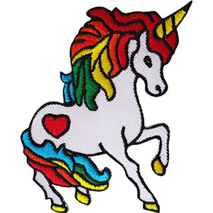 Rainbow Unicorn Patch | Iron On Sew On Embroidered Applique Patch