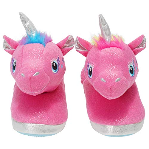 Kids Pink Novelty Unicorn Plush Slippers 