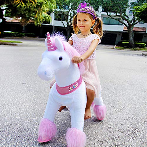 Pony Cycle Ride On White & Pink Unicorn Toy 