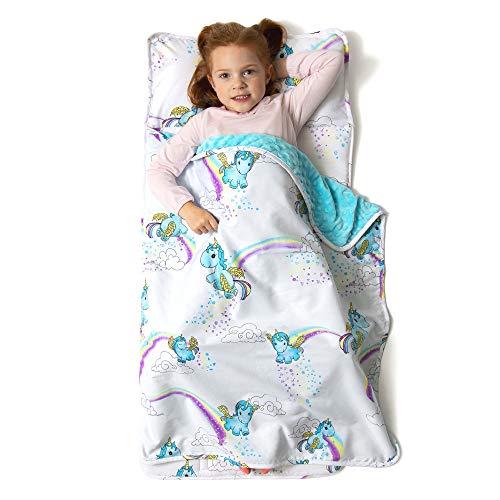 Children’s Sleeping Bag & Removable Pillow | Unicorn Pixie Dust | 43 x 21 inches | JumpOff J