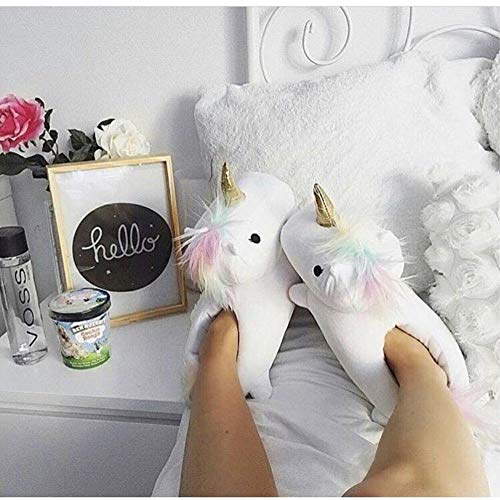 Cute Plush Unicorn Women's Slippers 