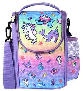 Fringoo | Large Capacity Kids Strap Lunch Bag | Lunchbox | Unicorn Narwhal & Seahorse