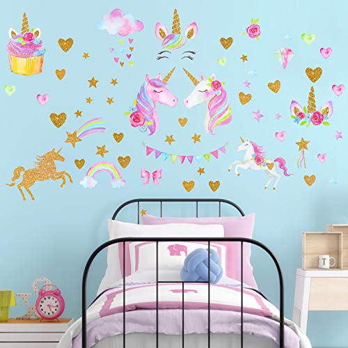 Unicorn Wall Stickers for Girls & Boys Bedroom | Multi Coloured