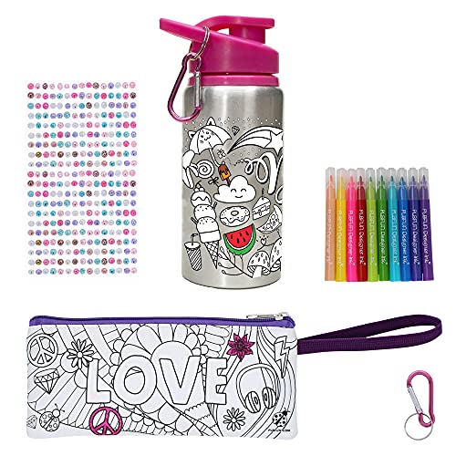 Unicorn Water Bottle & Pencil Case | Colour Your Own 