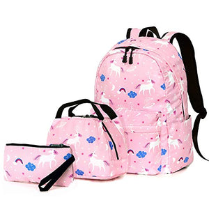 Unicorn girls backpack set
