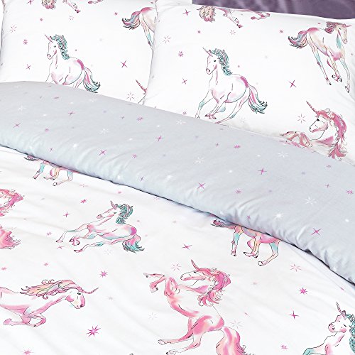 Unicorn Horse Reversible Duvet Quilt Cover + PillowCases (Double) By Pieridae