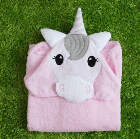 Unicorn Kids Pink Hooded Towel 